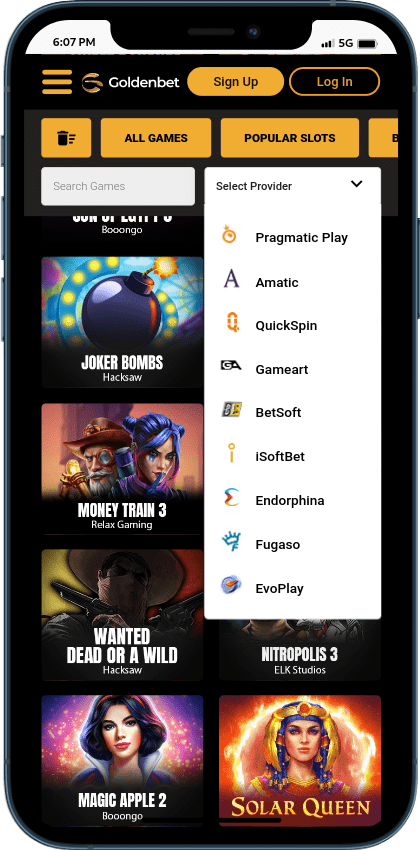 Goldenbet casino software providers