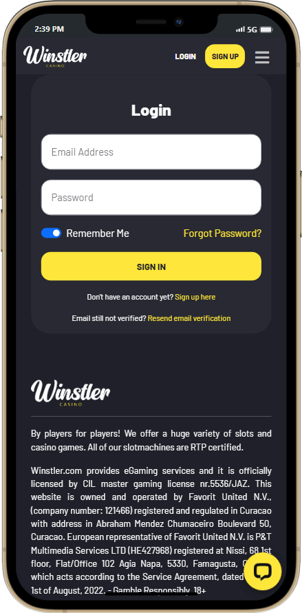 Winstler casino screenshot 3