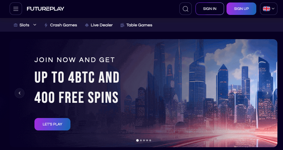 Futureplay crypto casino main promotions and welcome bonus