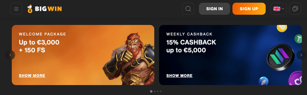 Big win casino main website